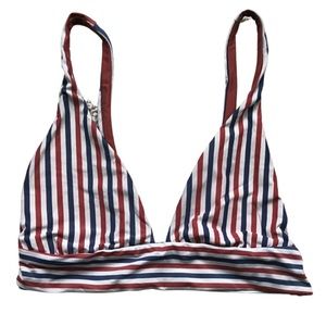 Red, White, Blue Stripe Bikini Suit Top